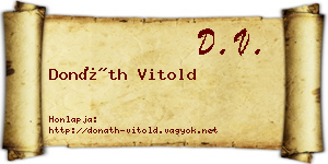 Donáth Vitold névjegykártya